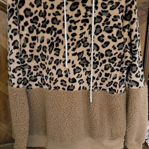 Leopard Print and Tan Women's Sweater